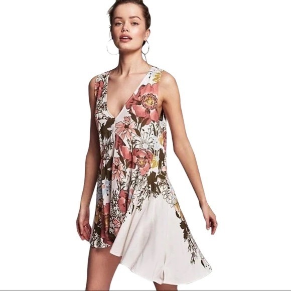 NWOT Free People “Backyard Party” Floral High Low Tunic Dress Size S - Picture 2 of 16